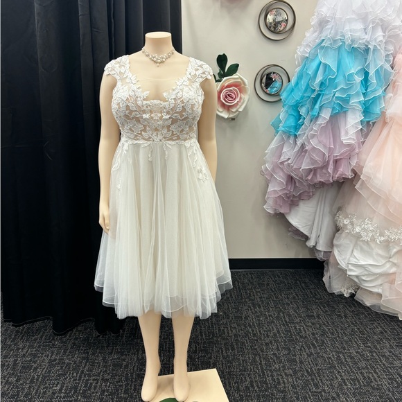 David’s  Bridal Size 20 W.  Beautiful tea-length gown - Picture 4 of 15